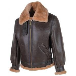 NEW SCHOTT N.Y.C. men classic b-3 sheepskin leather bomber jacket in brown/gold